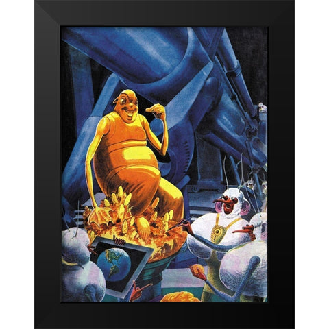 As Mars Sees Us Black Modern Wood Framed Art Print by Retrosci-fi