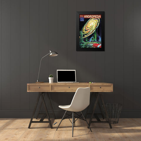 Retrosci-fi: Stories of the Stars... Andromeda Black Modern Wood Framed Art Print by Paul, Frank R.