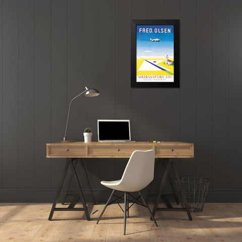 Fred. Olsen Airtransport Ltd. Oslo - Norway Black Modern Wood Framed Art Print by Unknown