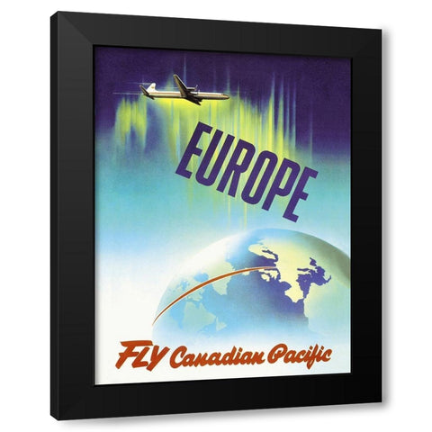Europe - Fly Canadian Pacific Black Modern Wood Framed Art Print with Double Matting by Ewart, P.