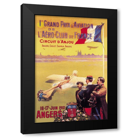 Grand Prix dAviation de LAero-Club de France Black Modern Wood Framed Art Print with Double Matting by Unknown