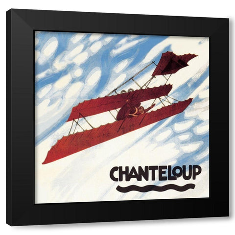 Biplane Executes a Loop Black Modern Wood Framed Art Print by Nygaard, Axel