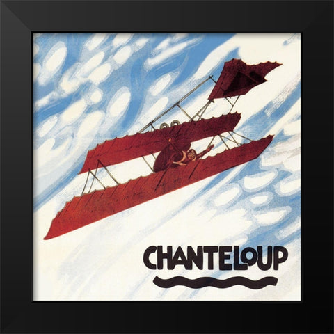 Biplane Executes a Loop Black Modern Wood Framed Art Print by Nygaard, Axel