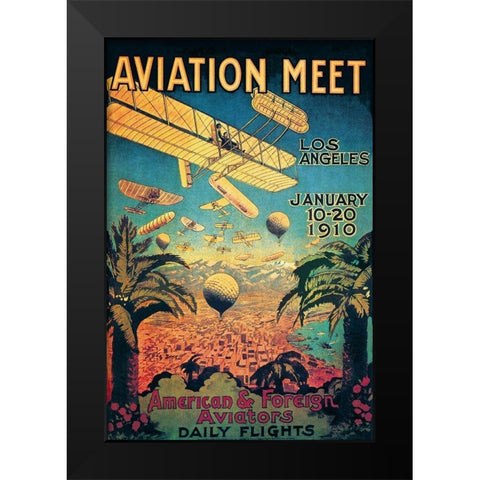 Aviation Meet in Los Angeles Black Modern Wood Framed Art Print by Unknown