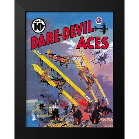 Dare-Devil Aces: The Dead Will Fly Again Black Modern Wood Framed Art Print by Unknown