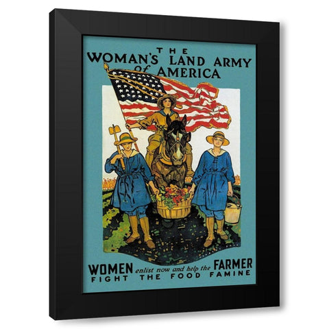 The Womans Land Army of America, 1918 Black Modern Wood Framed Art Print with Double Matting by Paus, Herbert A.