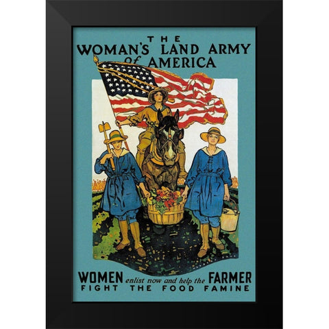 The Womans Land Army of America, 1918 Black Modern Wood Framed Art Print by Paus, Herbert A.