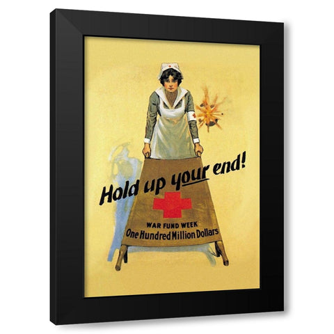 Hold Up Your End Black Modern Wood Framed Art Print by King, W.B.
