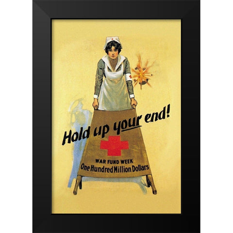 Hold Up Your End Black Modern Wood Framed Art Print by King, W.B.