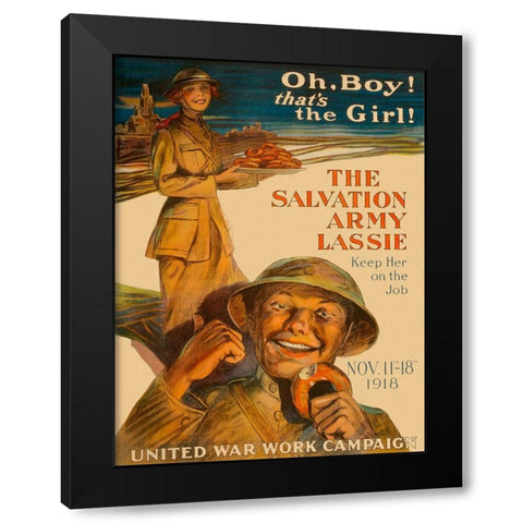 The Salvation Army Lassie Black Modern Wood Framed Art Print by Unknown