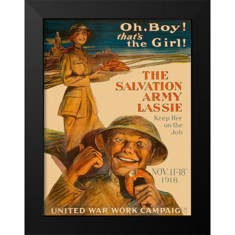 The Salvation Army Lassie Black Modern Wood Framed Art Print by Unknown