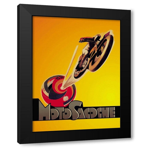 MotoSacoche Black Modern Wood Framed Art Print with Double Matting by Unknown