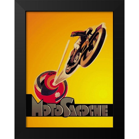MotoSacoche Black Modern Wood Framed Art Print by Unknown