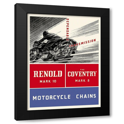 Reynold Mark 10 Motorcycle Chains Black Modern Wood Framed Art Print by Unknown
