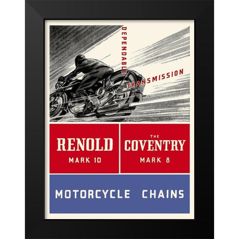 Reynold Mark 10 Motorcycle Chains Black Modern Wood Framed Art Print by Unknown