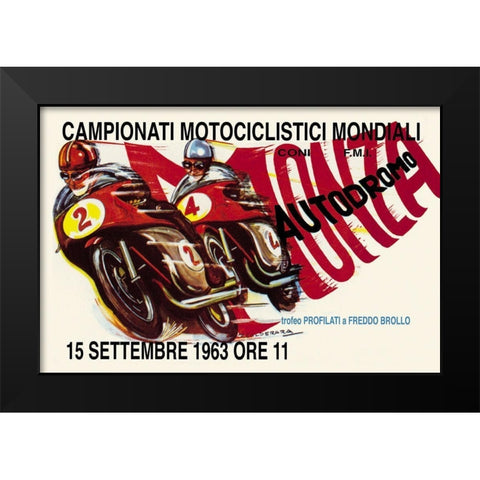 World Motorcycle Championship - 1963 Black Modern Wood Framed Art Print by Unknown