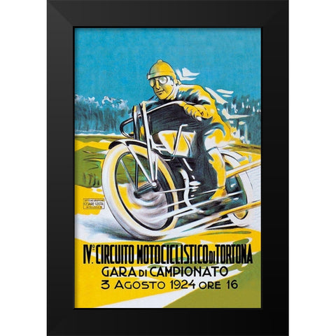 4th Motorcycle Circuit of Tortona Black Modern Wood Framed Art Print by Unknown