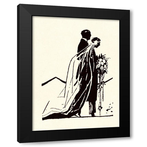 Couple Side by Side Moving Toward a Wedding Ceremony Black Modern Wood Framed Art Print with Double Matting by Parrish, Maxfield
