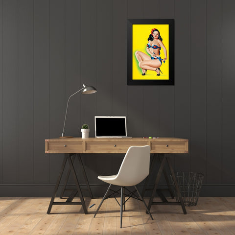 Beauty Parade Magazine: Pinup in a Bikini Black Modern Wood Framed Art Print by Driben, Peter
