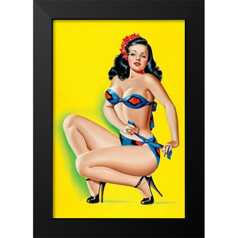 Beauty Parade Magazine: Pinup in a Bikini Black Modern Wood Framed Art Print by Driben, Peter