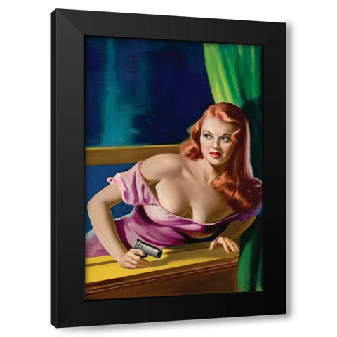 Detective Yearbook Magazine: Catching the Thief Black Modern Wood Framed Art Print with Double Matting by Driben, Peter