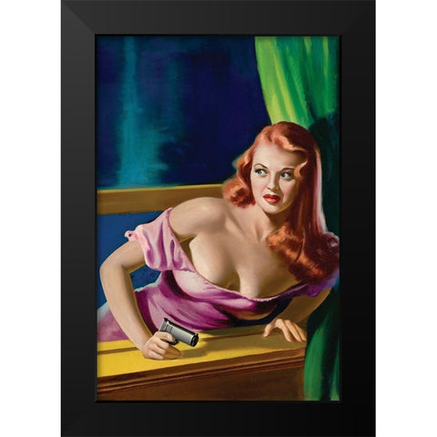 Detective Yearbook Magazine: Catching the Thief Black Modern Wood Framed Art Print by Driben, Peter