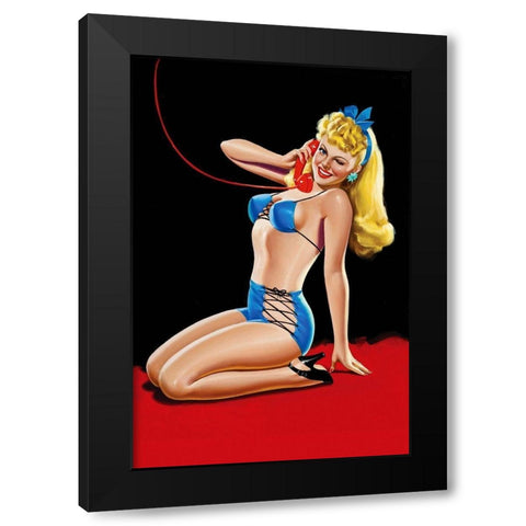Eyeful Magazine: Pin up in Blue Bikini Black Modern Wood Framed Art Print by Driben, Peter