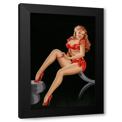 Eyeful Magazine: Pinup in Red Black Modern Wood Framed Art Print by Driben, Peter