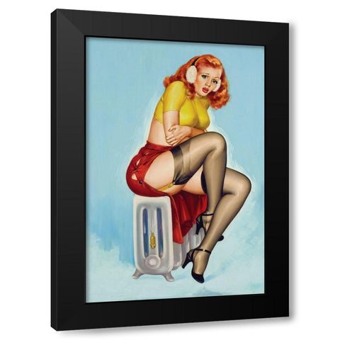 Flirt Magazine: Chilly Black Modern Wood Framed Art Print with Double Matting by Driben, Peter
