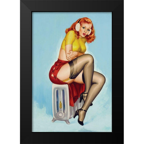 Flirt Magazine: Chilly Black Modern Wood Framed Art Print by Driben, Peter
