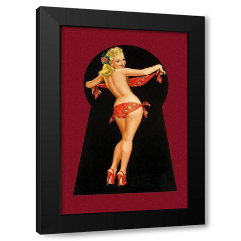 Whisper Magazine: Keyhole Pinup with Bandana Black Modern Wood Framed Art Print by Driben, Peter