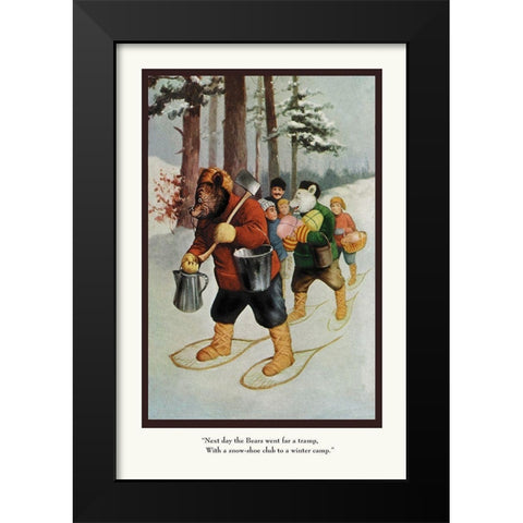 Teddy Roosevelts Bears: The Snow-Shoe Club Black Modern Wood Framed Art Print by Culver, R.K.