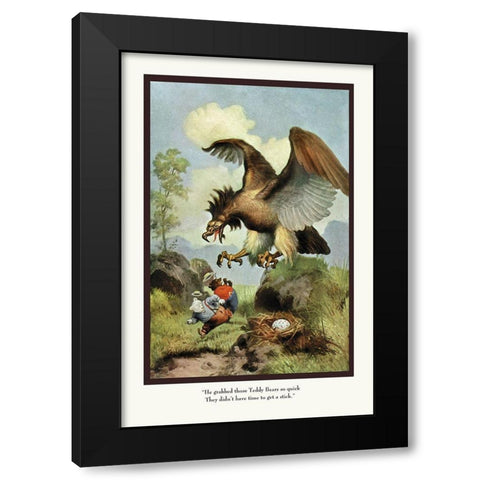 Teddy Roosevelts Bears: Grabbed Black Modern Wood Framed Art Print by Culver, R.K.