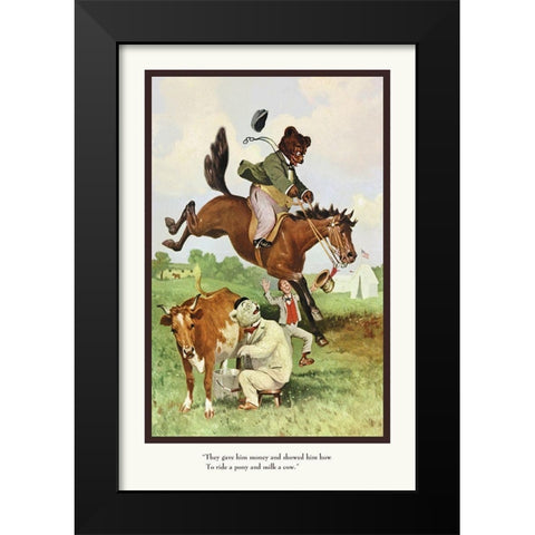 Teddy Roosevelts Bears: Teddy B and Teddy G on the Farm Black Modern Wood Framed Art Print by Culver, R.K.