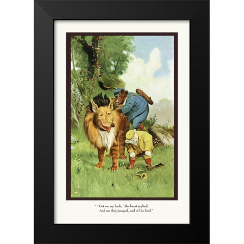 Teddy Roosevelts Bears: Get On My Back Black Modern Wood Framed Art Print by Culver, R.K.