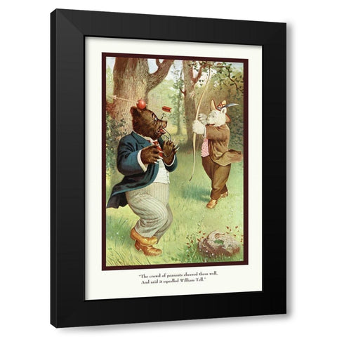 Teddy Roosevelts Bears: William Tell Black Modern Wood Framed Art Print with Double Matting by Culver, R.K.