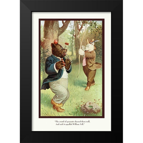 Teddy Roosevelts Bears: William Tell Black Modern Wood Framed Art Print by Culver, R.K.