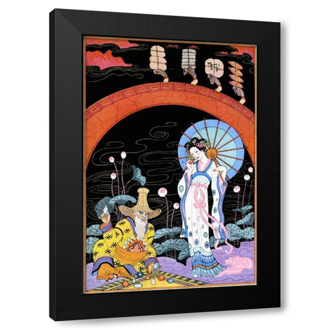 China Black Modern Wood Framed Art Print with Double Matting by Barbier, Georges