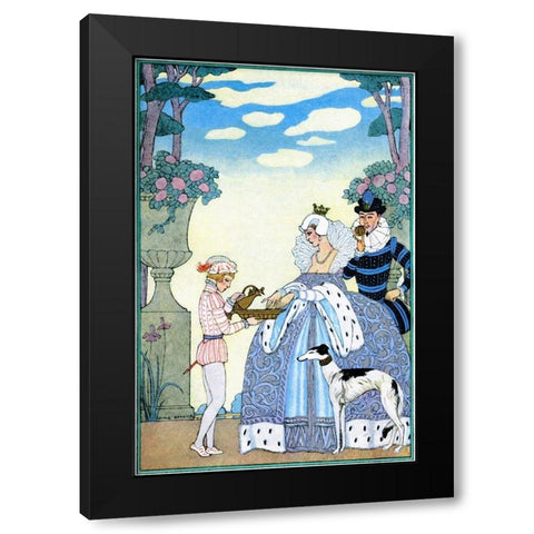 Elizabethan England Black Modern Wood Framed Art Print by Barbier, Georges