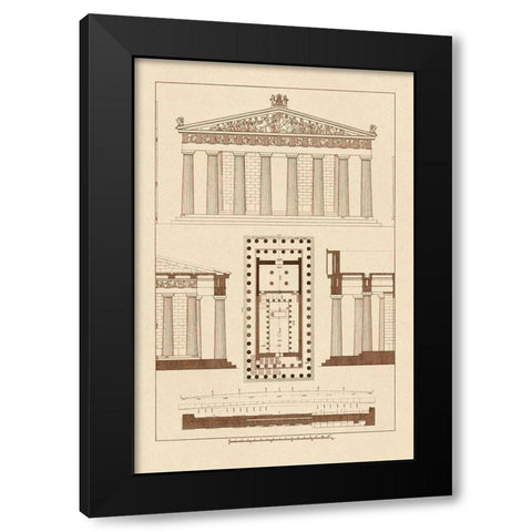 The Parthenon at Athens Black Modern Wood Framed Art Print with Double Matting by Buhlmann, J.