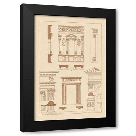 Window in the Cortile of Dodges Palace, Palazzo Vecchio, and Santa Croce Black Modern Wood Framed Art Print with Double Matting by Buhlmann, J.