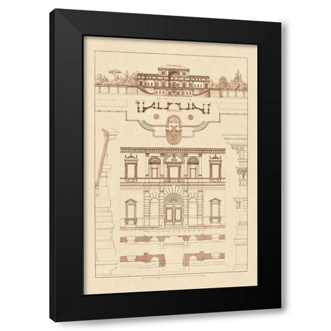 Villa Sacchetti, Villa Papa Giulio at Rome Black Modern Wood Framed Art Print by Buhlmann, J.
