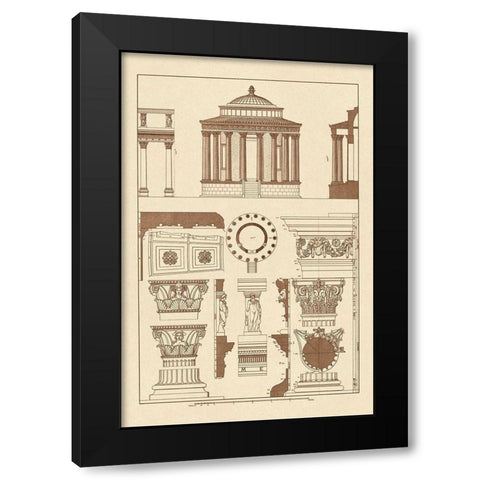 Temple of Vesta at Tivoli, Incantana at Salonichi Black Modern Wood Framed Art Print by Buhlmann, J.