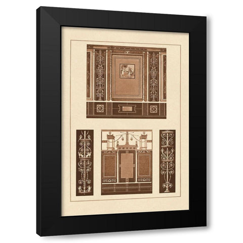 Ancient Wall Paintings Black Modern Wood Framed Art Print with Double Matting by Buhlmann, J.