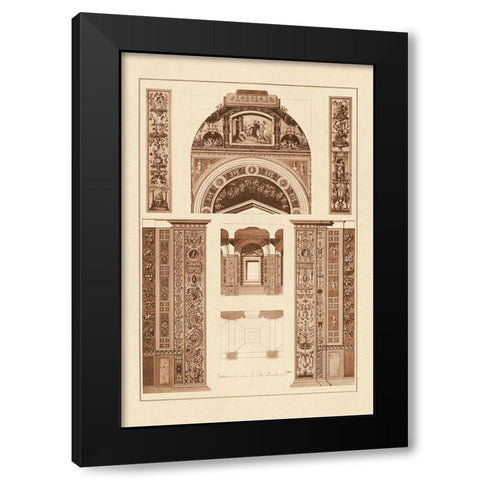 Decoration of the Second Corridor of the Loggie in the Vatican Black Modern Wood Framed Art Print by Buhlmann, J.