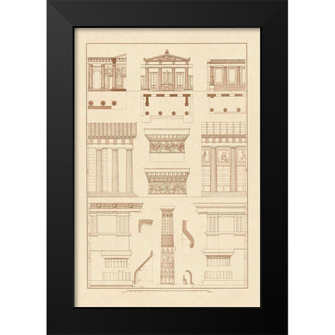 Doric Order, Temple of Zeus and Cased Column Black Modern Wood Framed Art Print by Buhlmann, J.