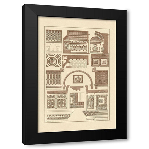 Roman Barrel Vaults Black Modern Wood Framed Art Print by Buhlmann, J.