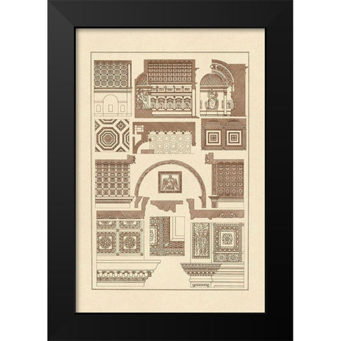 Roman Barrel Vaults Black Modern Wood Framed Art Print by Buhlmann, J.