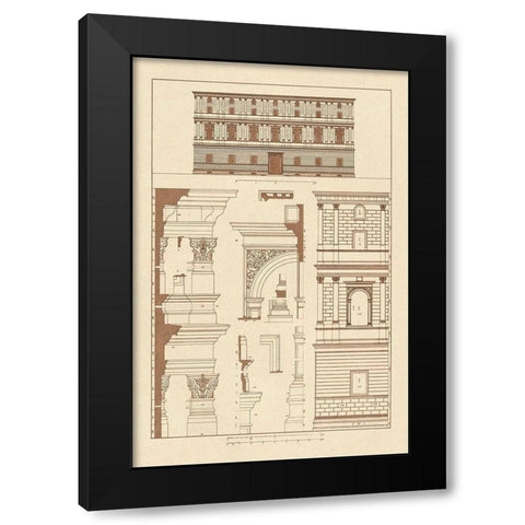 Palazzo Giraud at Rome Black Modern Wood Framed Art Print by Buhlmann, J.