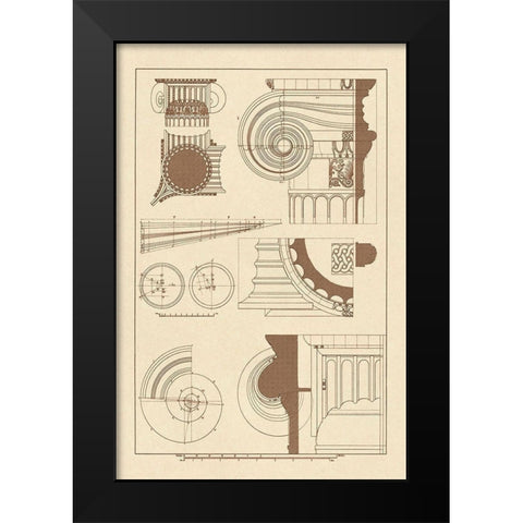 Capitals of the Erechtheum Black Modern Wood Framed Art Print by Buhlmann, J.
